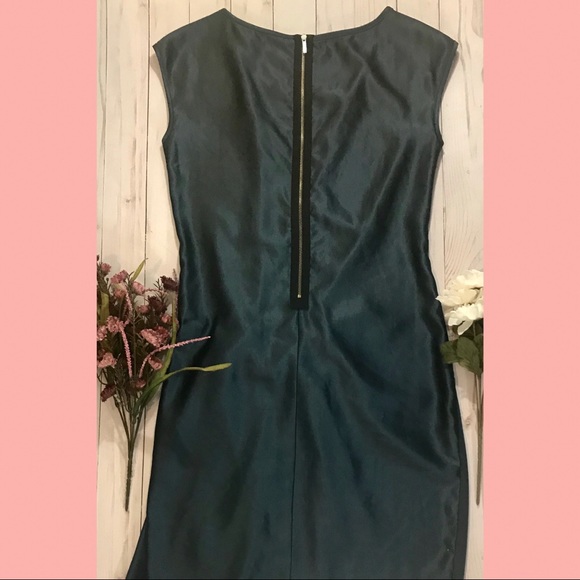 👗-Rachel Roy Jade Stretch Satin Teal Dress - Picture 3 of 8